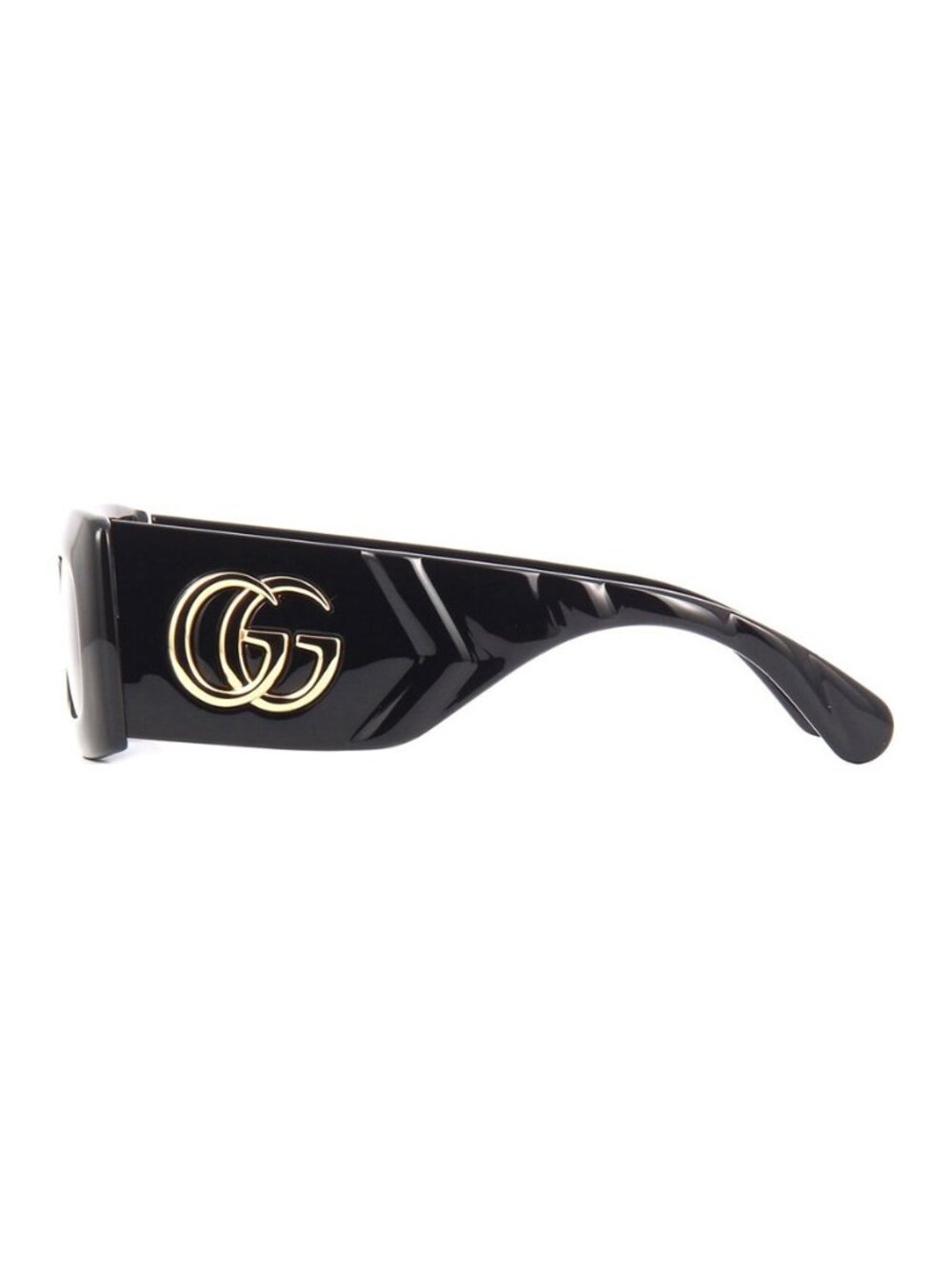 New Authentic Gucci Women's Black Rectangle  Sunglasses - Picture 3 of 5